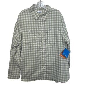 Columbia Plaid LS Shirt Womens 2X Green New Omni Wick Shade Fishing